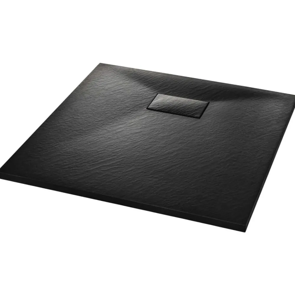 vidaXL Plato de ducha SMC 80x80 cm Negro