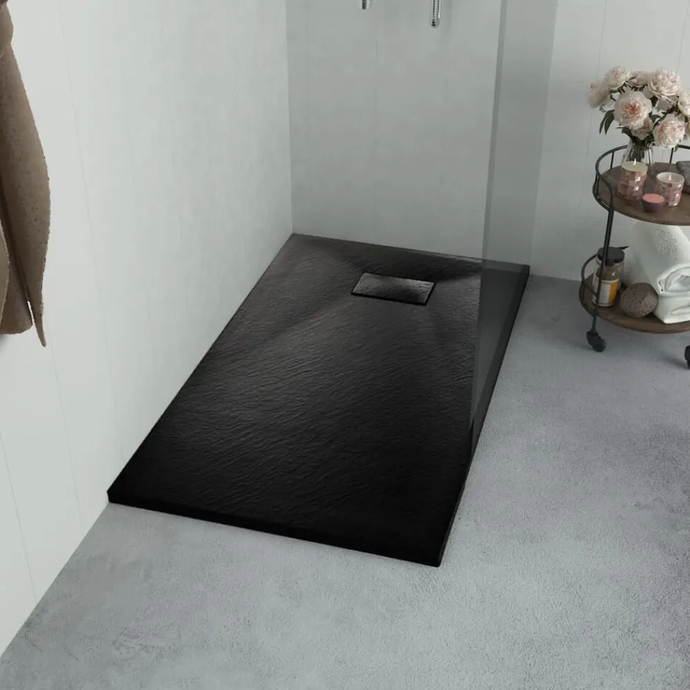 vidaXL Plato de ducha SMC 80x80 cm Negro