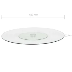 vidaXL Cocina Y Comedor-Plato giratorio para servir vidrio templado transparente 60 cm