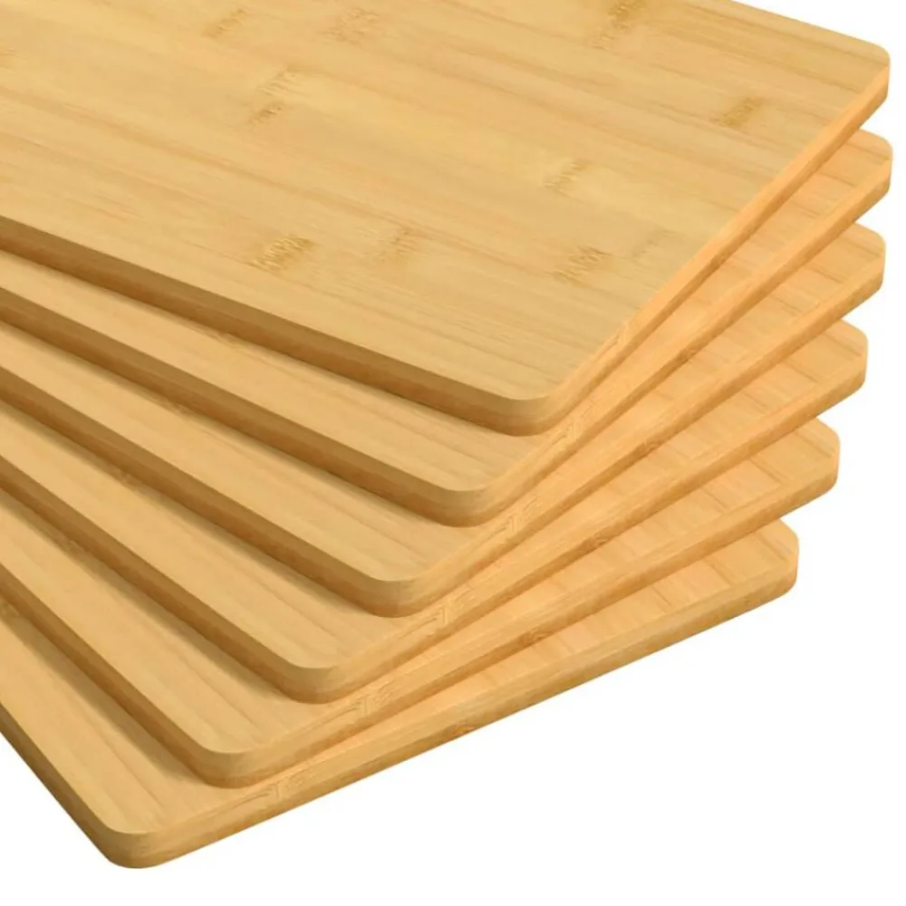 vidaXL Platos de desayuno 6 uds bambú 22x14x0,8 cm New