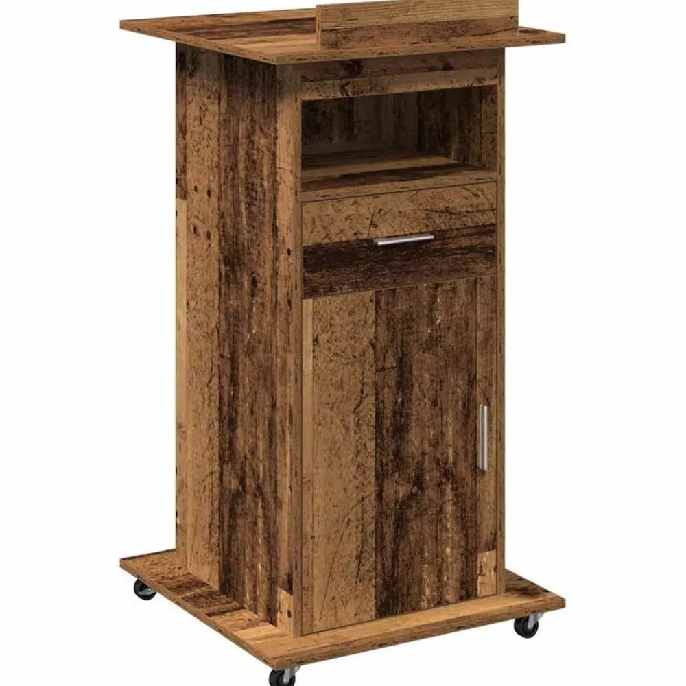vidaXL Podio Madera vieja 55 x 55 x 107 cm Madera de ingeniería Madera envejecida Discount
