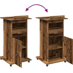 vidaXL Podio Madera vieja 55 x 55 x 107 cm Madera de ingeniería Madera envejecida Discount