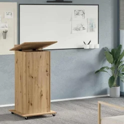 vidaXL Podio Roble artesanal 55 x 55 x 107 cm Madera de ingeniería Roble artisan Best