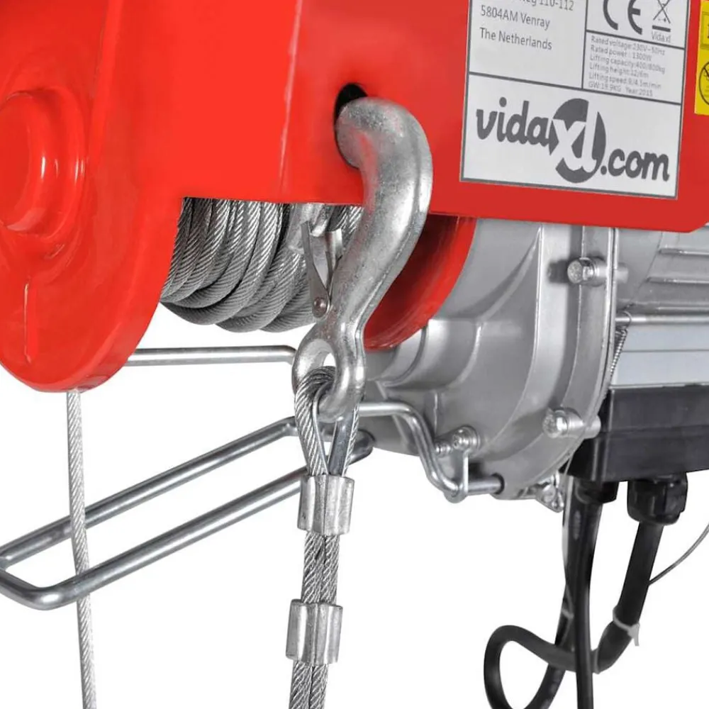 vidaXL Manipulación De Materiales-Polipasto eléctrico 1000 W 300/600 kg