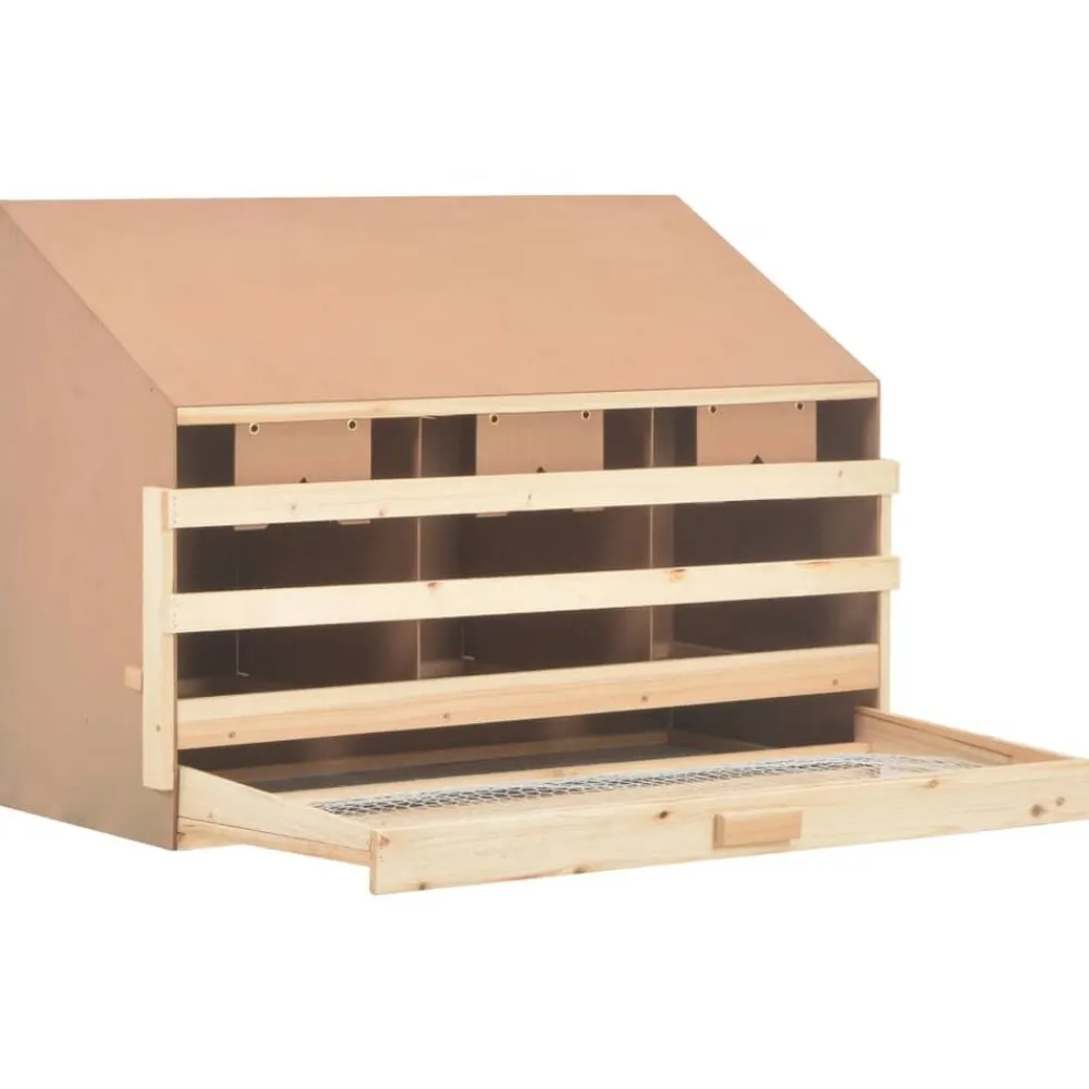 vidaXL Agricultura-Ponedero para gallinas 4 compartimentos madera pino 93x40x65 cm