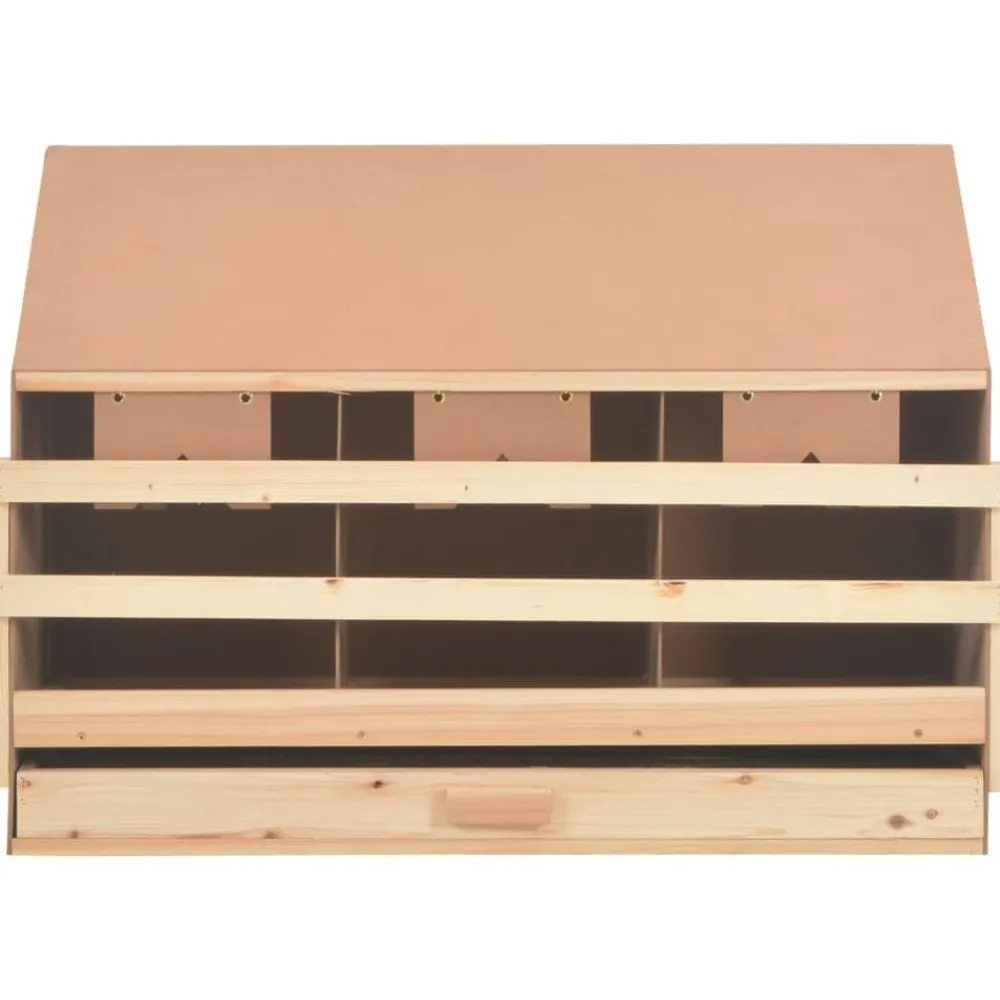 vidaXL Agricultura-Ponedero para gallinas 4 compartimentos madera pino 93x40x65 cm