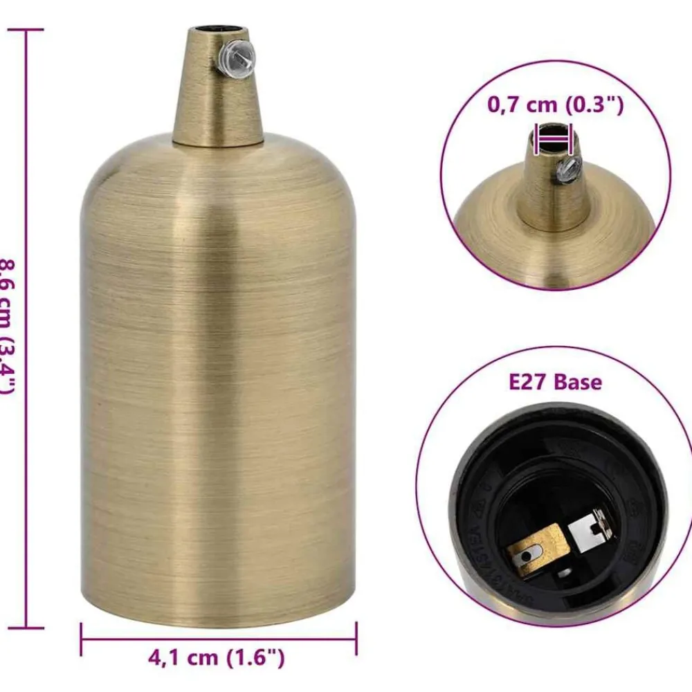 vidaXL Accesorios De Iluminación-Portalámparas 2 uds E27