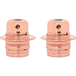 vidaXL Portalámparas 2 uds bronce oro rosa E27 Rosa dorado Clearance