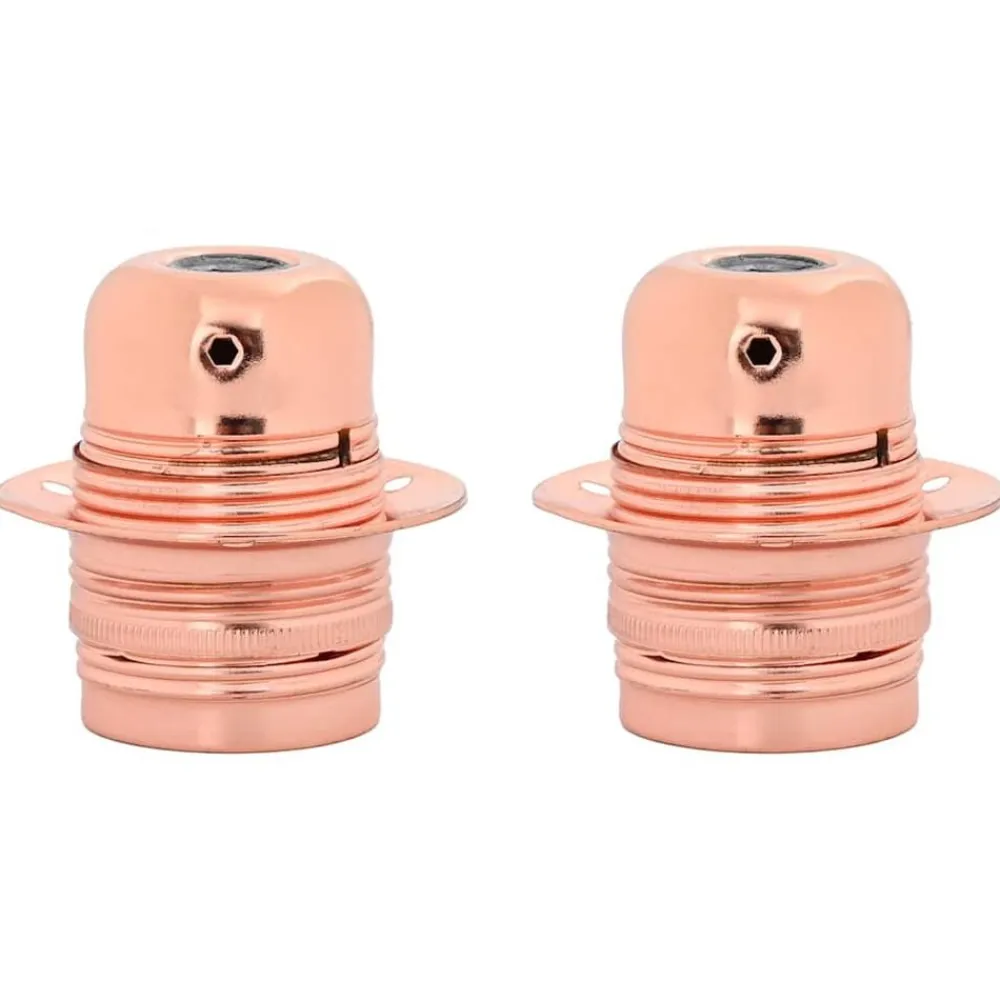 vidaXL Portalámparas 2 uds bronce oro rosa E27 Rosa dorado Clearance