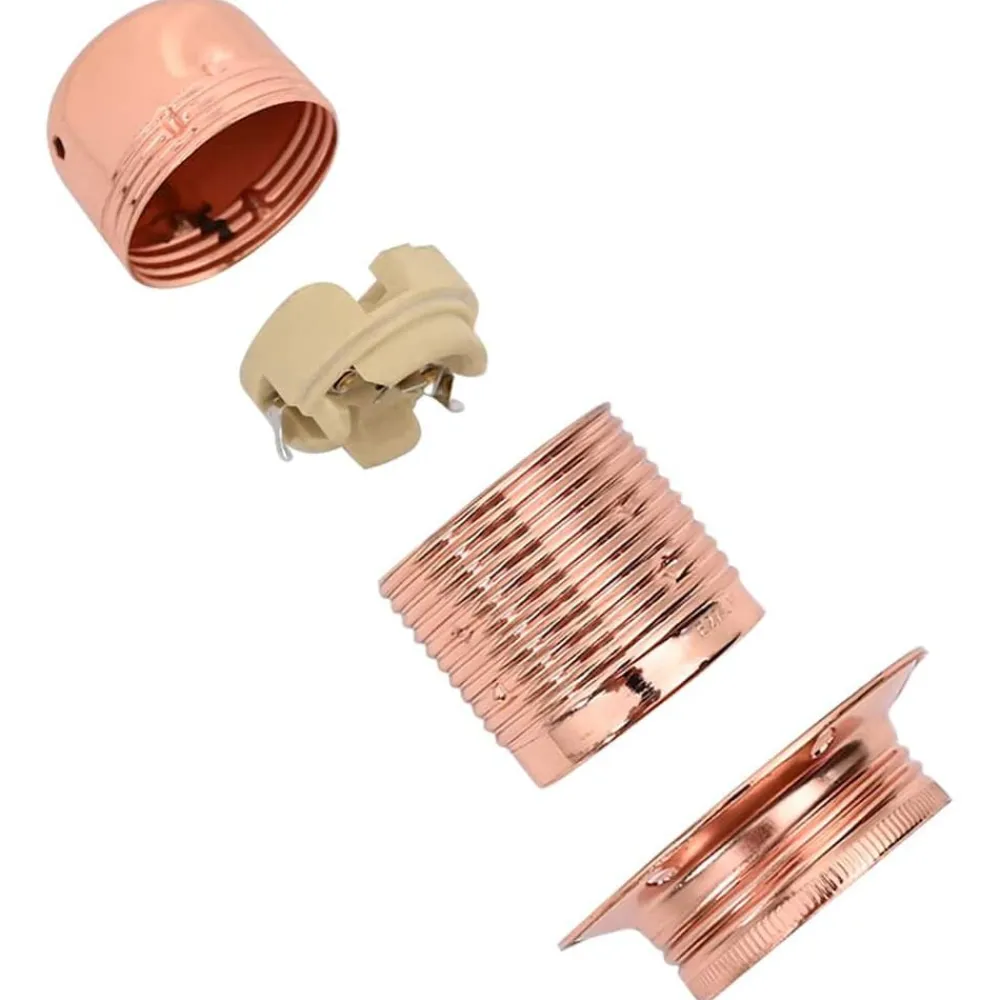 vidaXL Portalámparas 2 uds bronce oro rosa E27 Rosa dorado Clearance