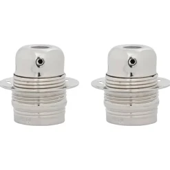 vidaXL Accesorios De Iluminación-Portalámparas 2 uds níquel satinado E27