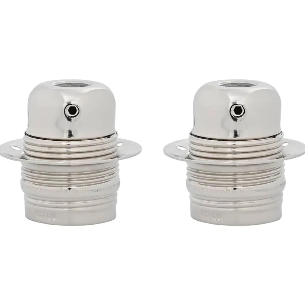 vidaXL Accesorios De Iluminación-Portalámparas 2 uds níquel satinado E27