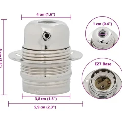 vidaXL Accesorios De Iluminación-Portalámparas 2 uds níquel satinado E27
