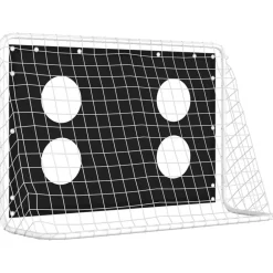 vidaXL Equipamiento Para Atletismo-Portería con red de entrenamiento acero 184x61x122 cm