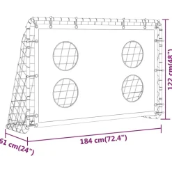 vidaXL Equipamiento Para Atletismo-Portería con red de entrenamiento acero 184x61x122 cm