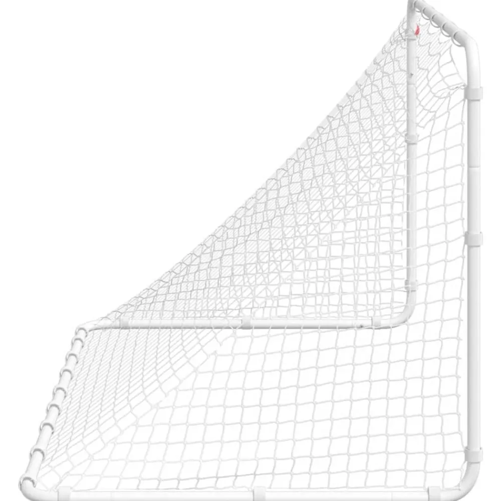 vidaXL Portería de fútbol blanca 122x81x81 cm acero Clearance