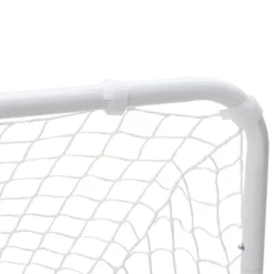 vidaXL Portería de fútbol blanca 122x81x81 cm acero Clearance