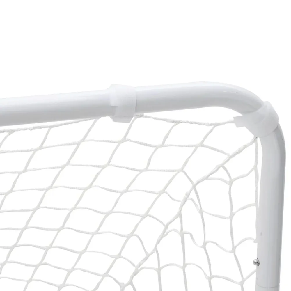 vidaXL Portería de fútbol blanca 122x81x81 cm acero Clearance