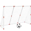 vidaXL Equipamiento Para Atletismo-Portería de fútbol con balones 2 en 1 blanco 184x64x124 cm