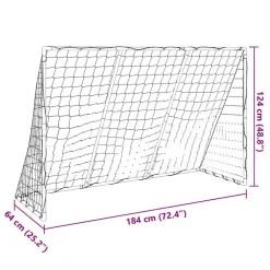 vidaXL Equipamiento Para Atletismo-Portería de fútbol con balones 2 en 1 blanco 184x64x124 cm