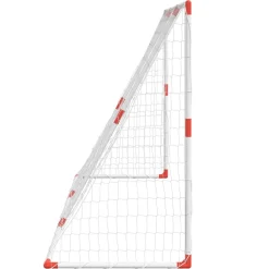 vidaXL Equipamiento Para Atletismo-Portería de fútbol con balones 2 en 1 blanco 184x64x124 cm