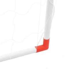 vidaXL Equipamiento Para Atletismo-Portería de fútbol con balones 2 en 1 blanco 184x64x124 cm