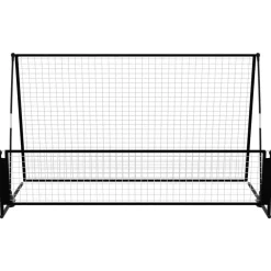 vidaXL Equipamiento Para Atletismo-Portería de fútbol con reboteador 2 en 1 acero 202x104x120 cm