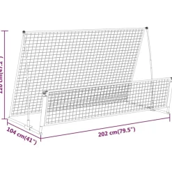 vidaXL Equipamiento Para Atletismo-Portería de fútbol con reboteador 2 en 1 acero 202x104x120 cm