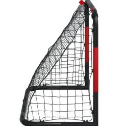 vidaXL Equipamiento Para Atletismo-Portería de fútbol con red acero rojo y negro 90x48x71 cm