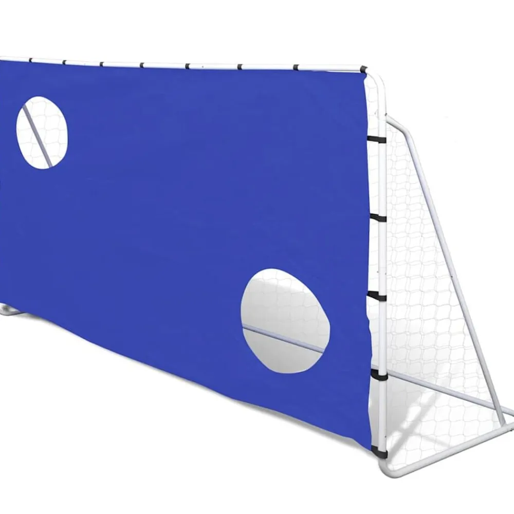 vidaXL Portería de fútbol con pared de puntería acero 240x92x150 cm Hot