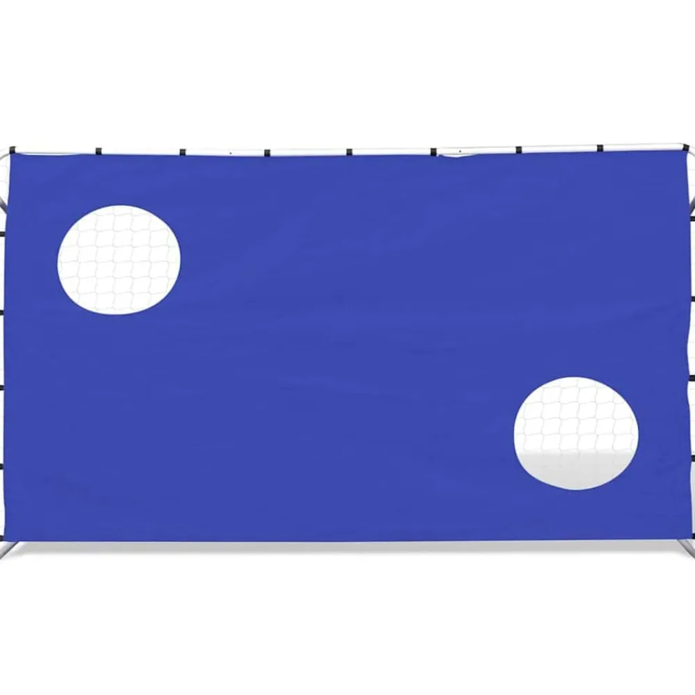 vidaXL Portería de fútbol con pared de puntería acero 240x92x150 cm Hot
