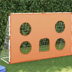 vidaXL Equipamiento Para Atletismo-Portería de fútbol con tela de puntería y balón 182x62x118 cm