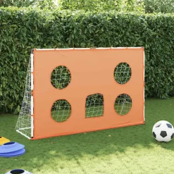 vidaXL Equipamiento Para Atletismo-Portería de fútbol con tela de puntería y balón 182x62x118 cm
