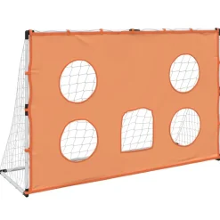 vidaXL Equipamiento Para Atletismo-Portería de fútbol con tela de puntería y balón 182x62x118 cm