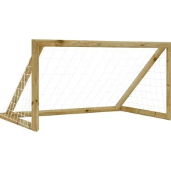 vidaXL Equipamiento Para Atletismo-Portería de fútbol con red madera pino impregnada 160x80x100 cm