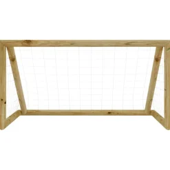 vidaXL Equipamiento Para Atletismo-Portería de fútbol con red madera pino impregnada 160x80x100 cm