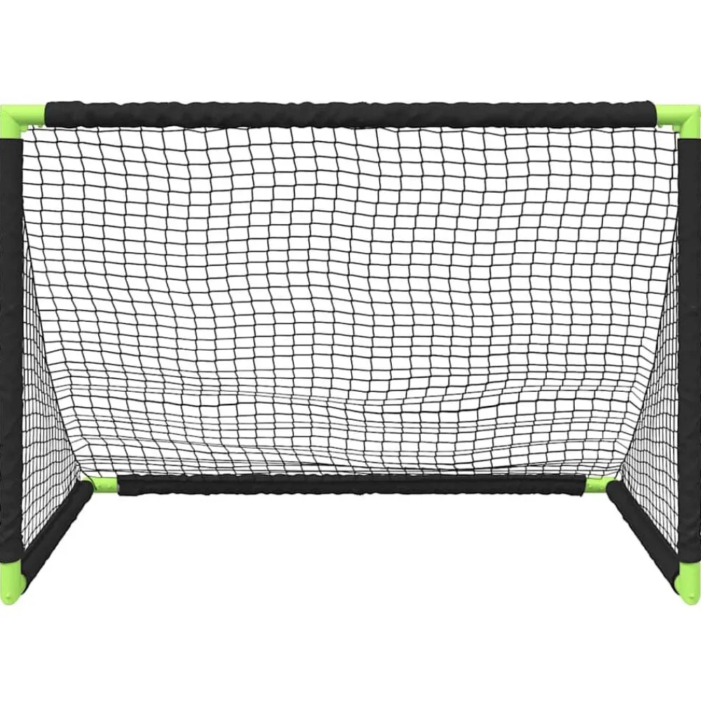 vidaXL Portería de fútbol infantil plegable negra 90x64x64 cm Online
