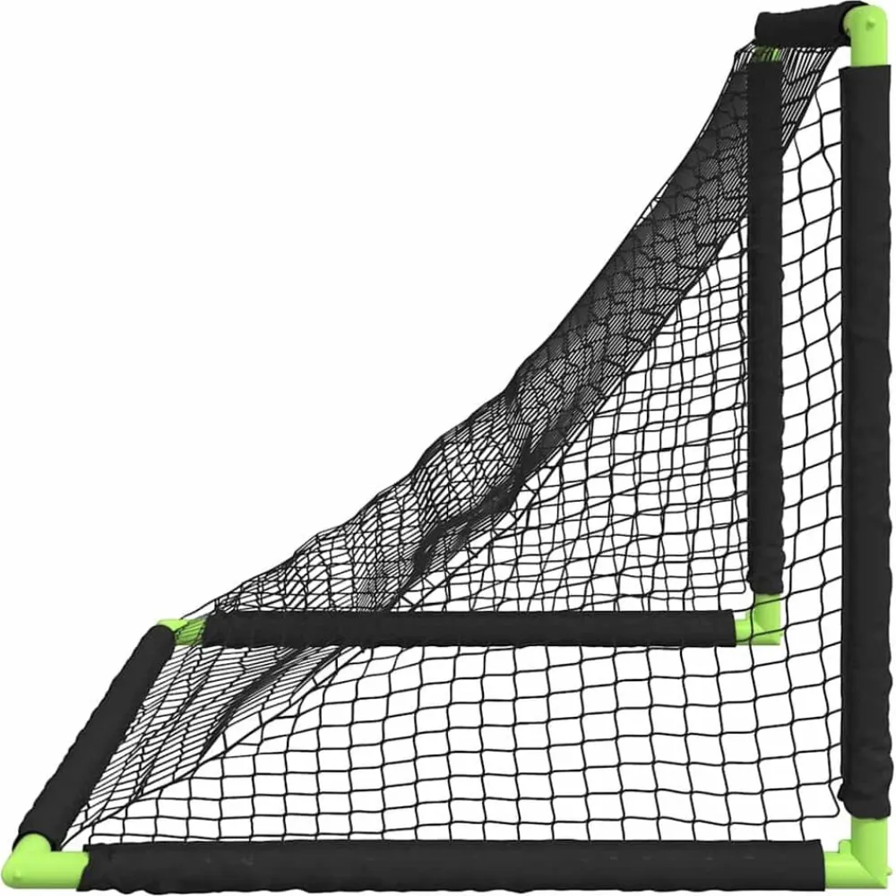 vidaXL Portería de fútbol infantil plegable negra 90x64x64 cm Online