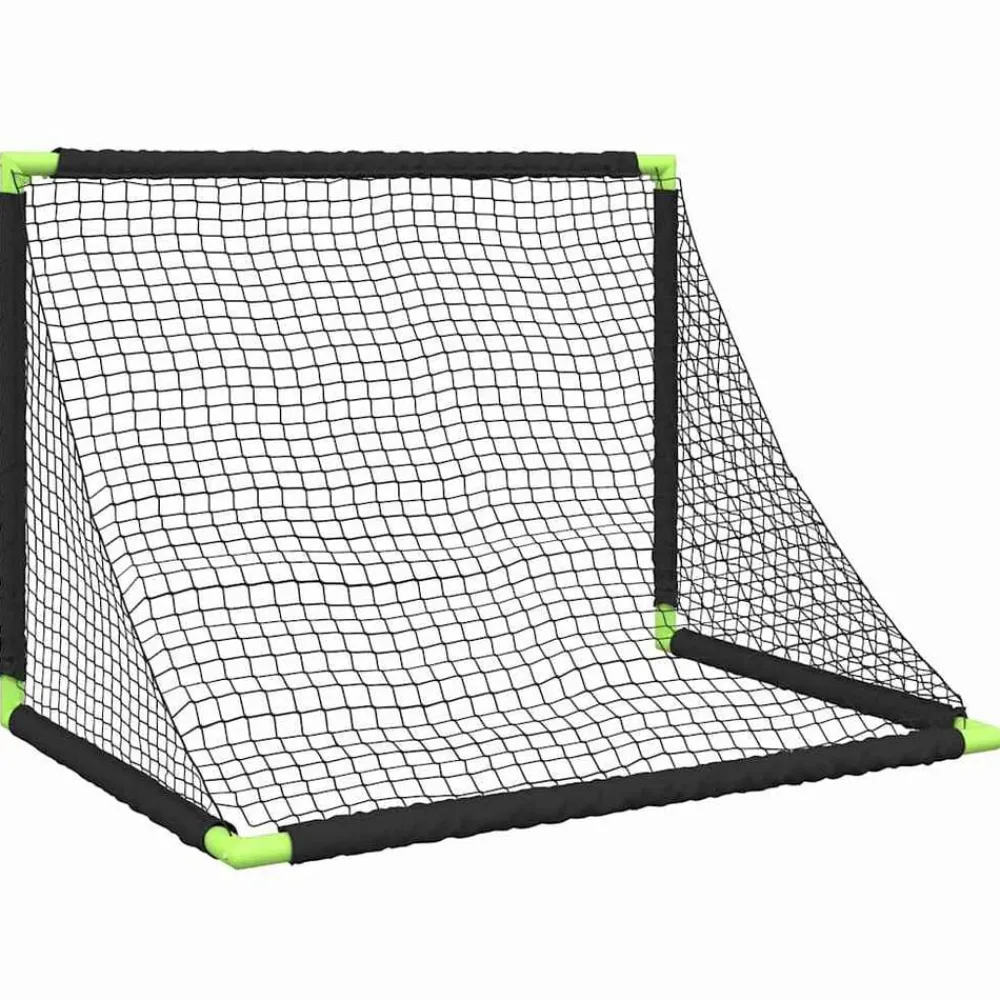 vidaXL Portería de fútbol infantil plegable negra 90x64x64 cm Online