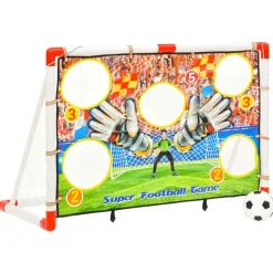 vidaXL Equipamiento Para Atletismo-Portería de fútbol infantil con pared de portería 120x51x77,5 cm