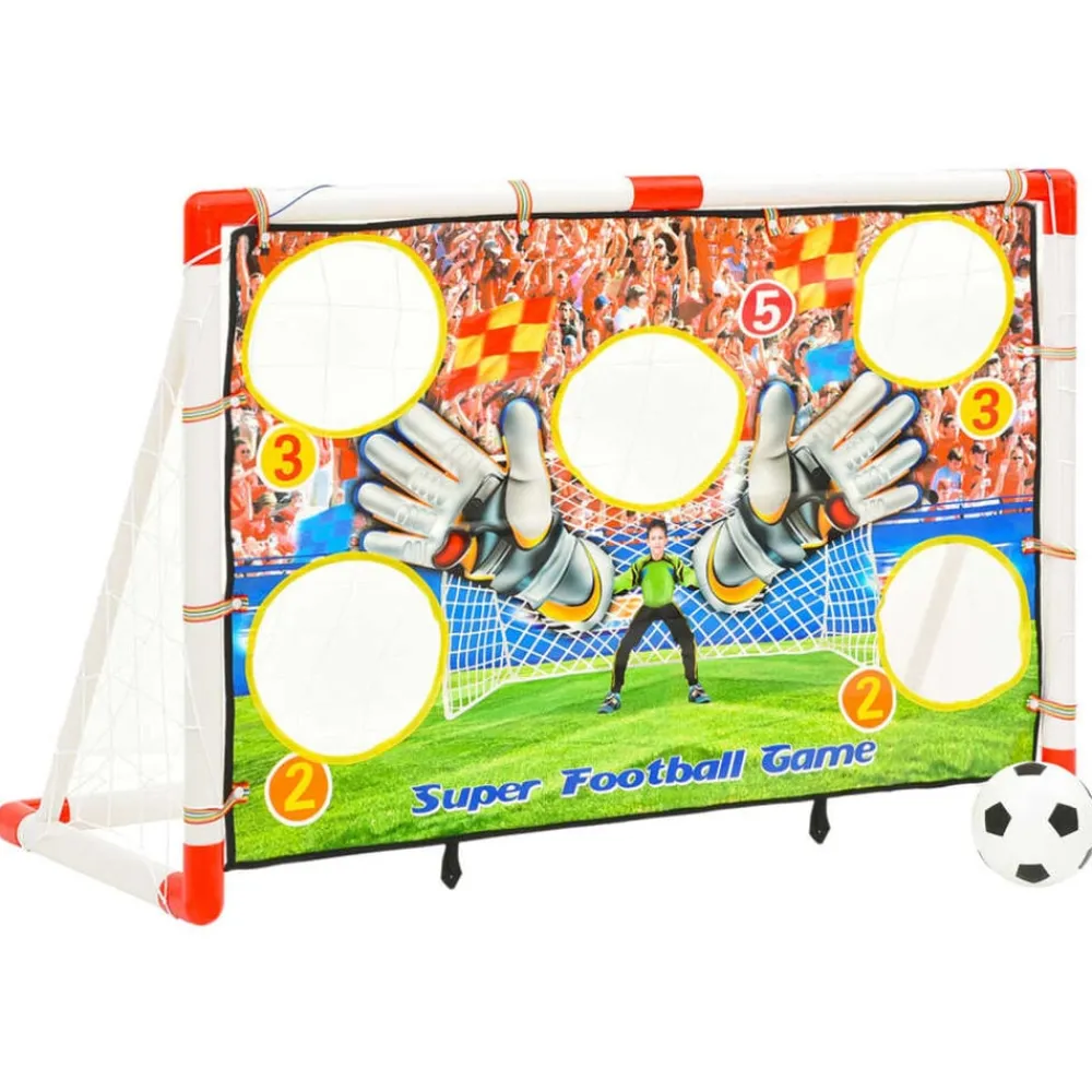 vidaXL Equipamiento Para Atletismo-Portería de fútbol infantil con pared de portería 120x51x77,5 cm