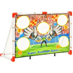 vidaXL Equipamiento Para Atletismo-Portería de fútbol infantil con pared de portería 120x51x77,5 cm
