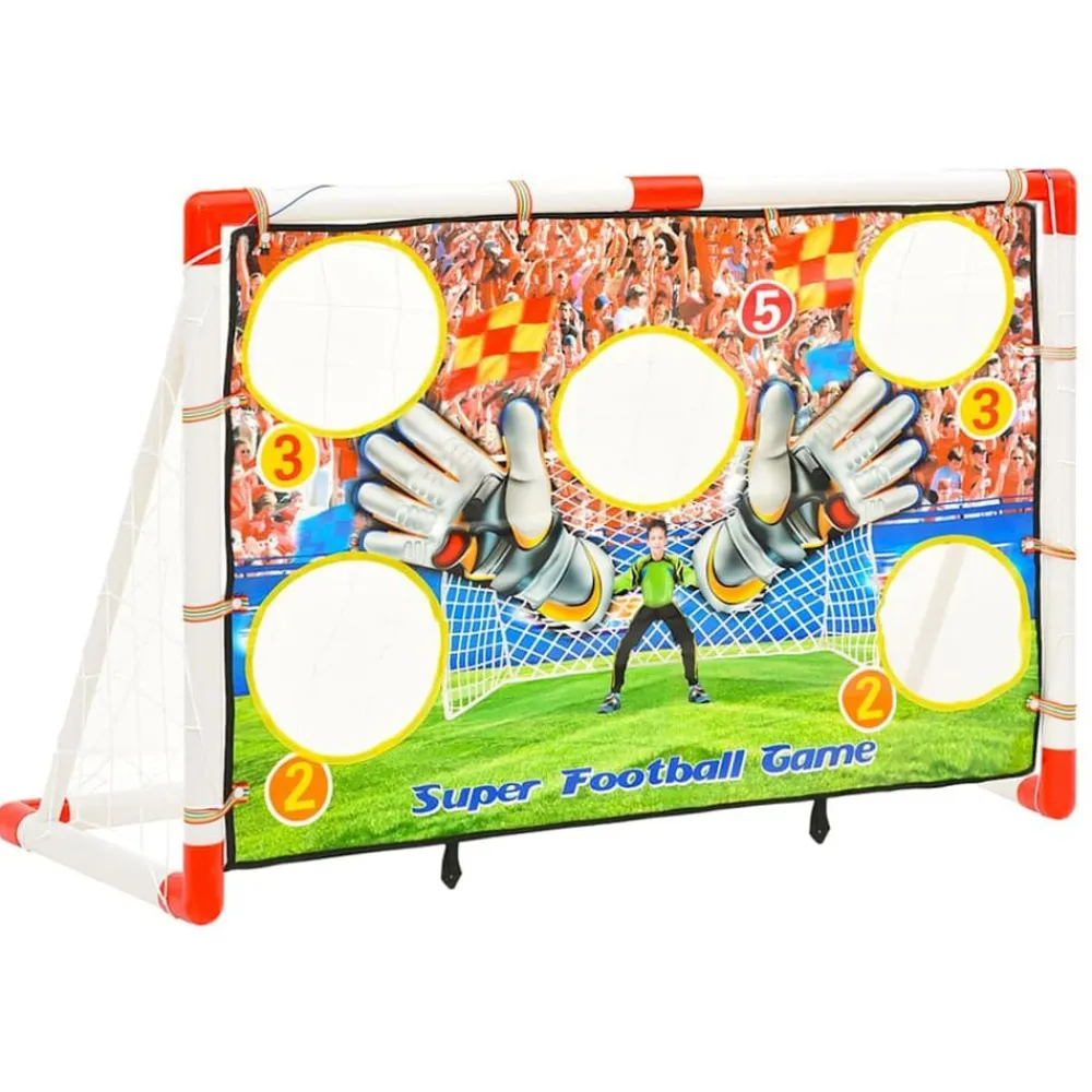 vidaXL Equipamiento Para Atletismo-Portería de fútbol infantil con pared de portería 120x51x77,5 cm