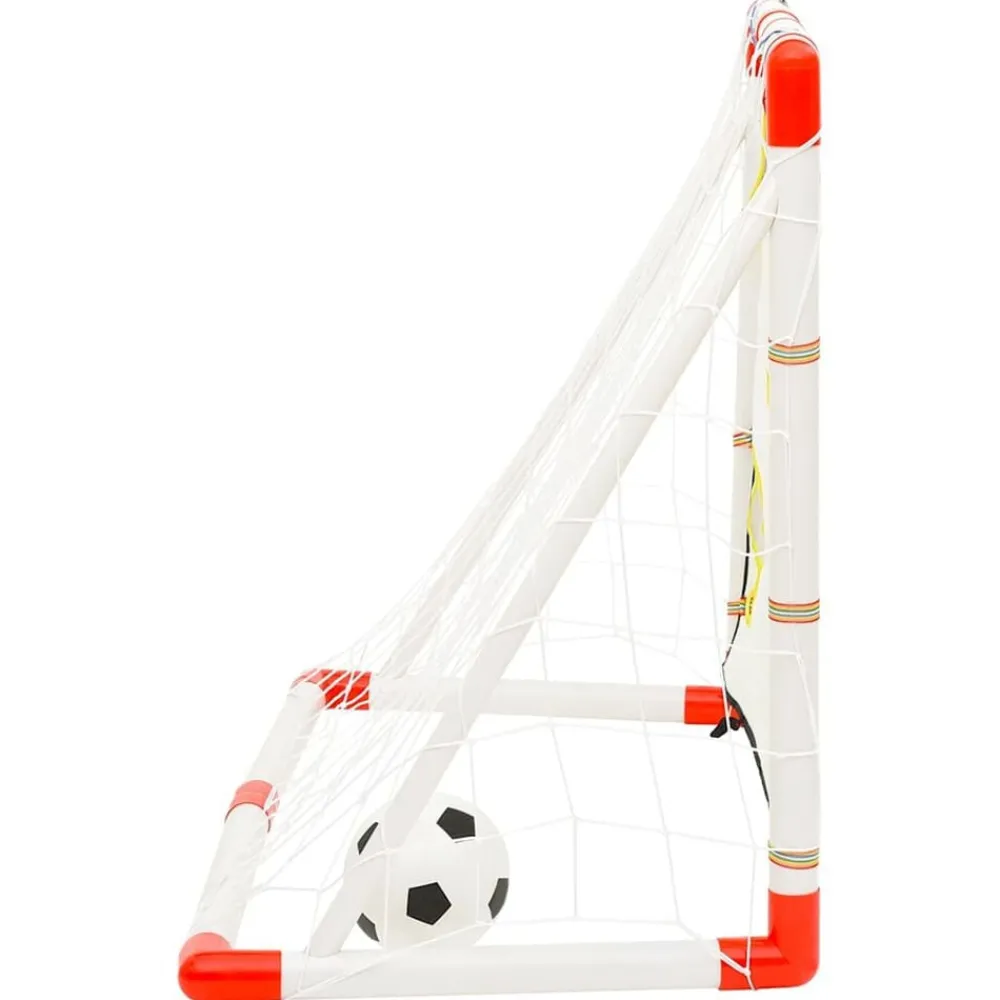 vidaXL Equipamiento Para Atletismo-Portería de fútbol infantil con pared de portería 120x51x77,5 cm