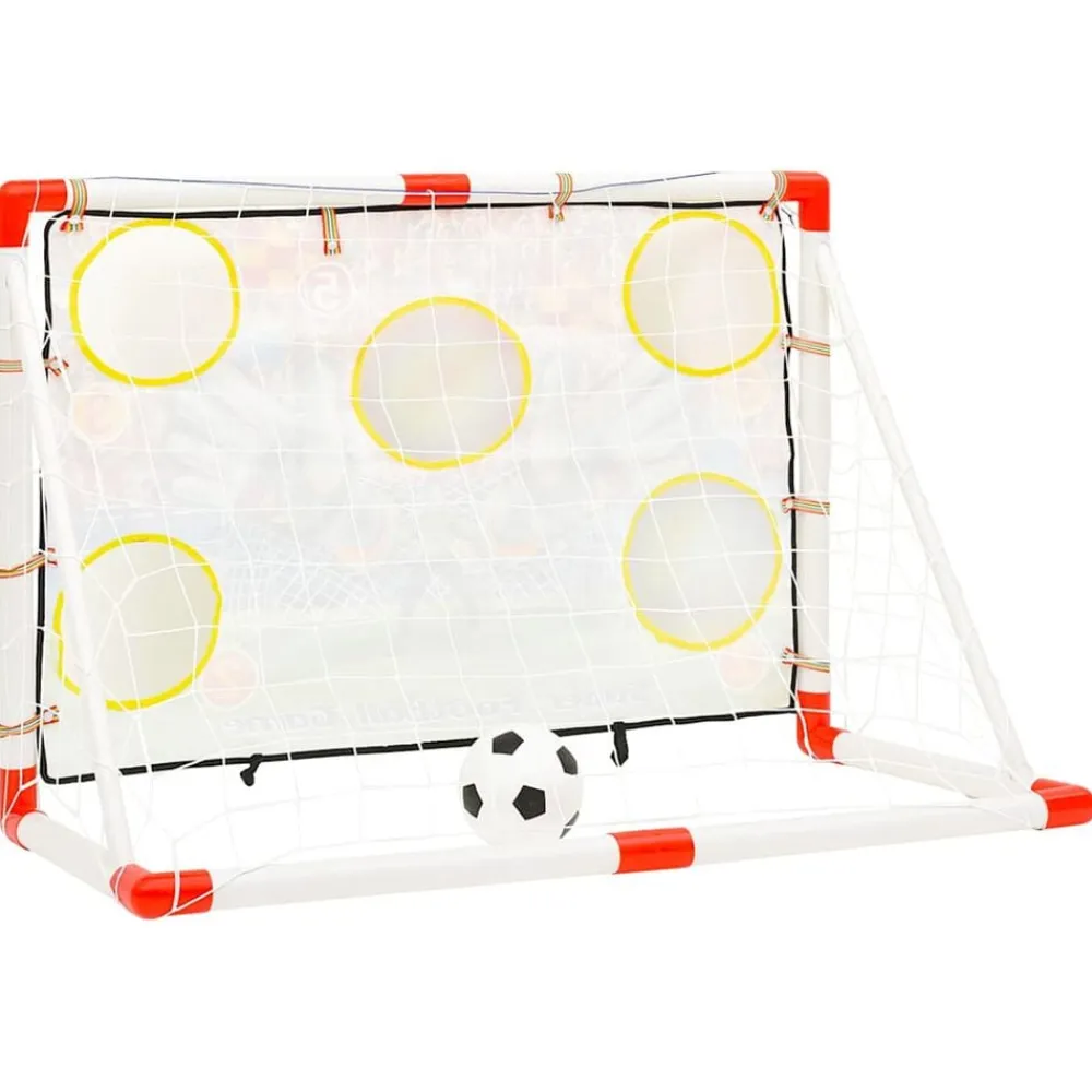 vidaXL Equipamiento Para Atletismo-Portería de fútbol infantil con pared de portería 120x51x77,5 cm