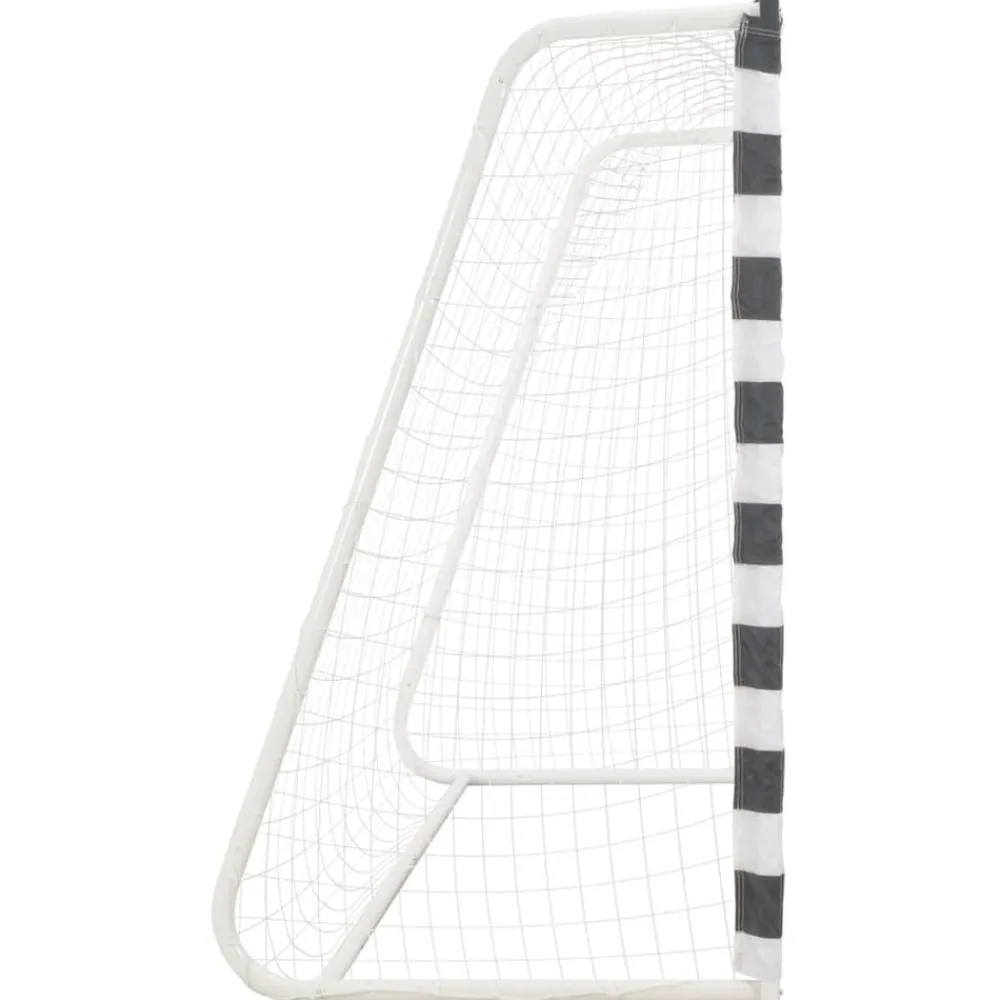 vidaXL Portería de fútbol metal blanco y negro 300x160x90 cm Discount