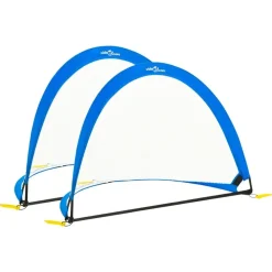 vidaXL Equipamiento Para Atletismo-Portería de fútbol niños 2 uds bolsa almacenaje 119x82x84,5 cm