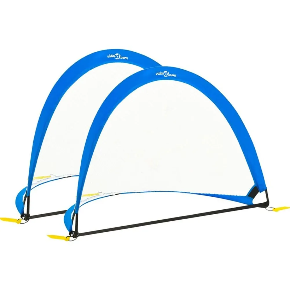 vidaXL Equipamiento Para Atletismo-Portería de fútbol niños 2 uds bolsa almacenaje 119x82x84,5 cm