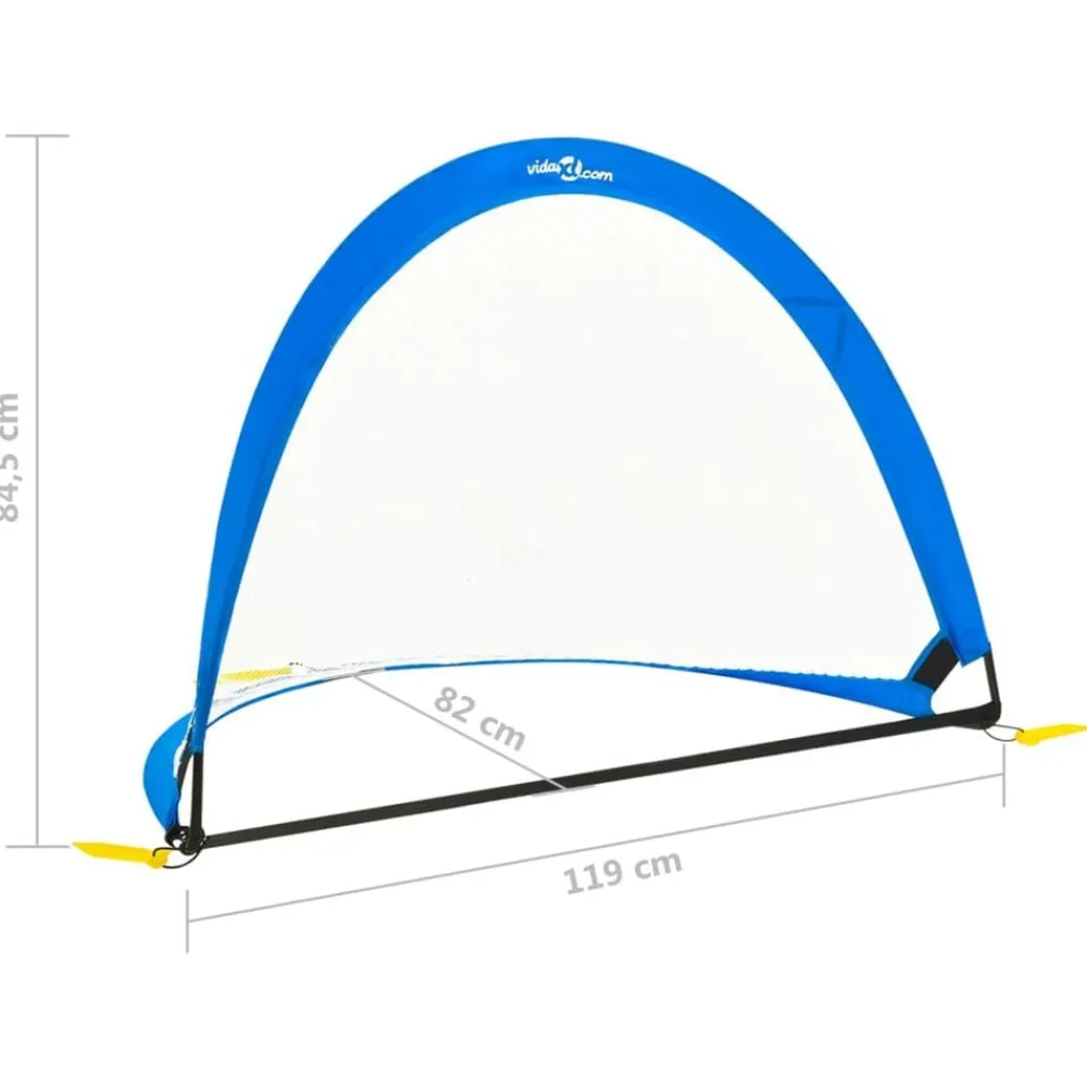 vidaXL Equipamiento Para Atletismo-Portería de fútbol niños 2 uds bolsa almacenaje 119x82x84,5 cm