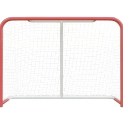 vidaXL Equipamiento Para Atletismo-Portería hockey y red acero poliéster rojo blanco 153x60x118cm